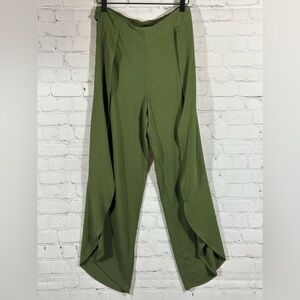 Sea Angel Green Gauze Side Slit Beach Pants, Medium